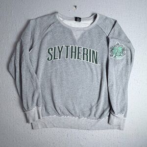Harry Potter Slytherine Gray Sweatshirt Men L Wizarding World Crewneck Universal